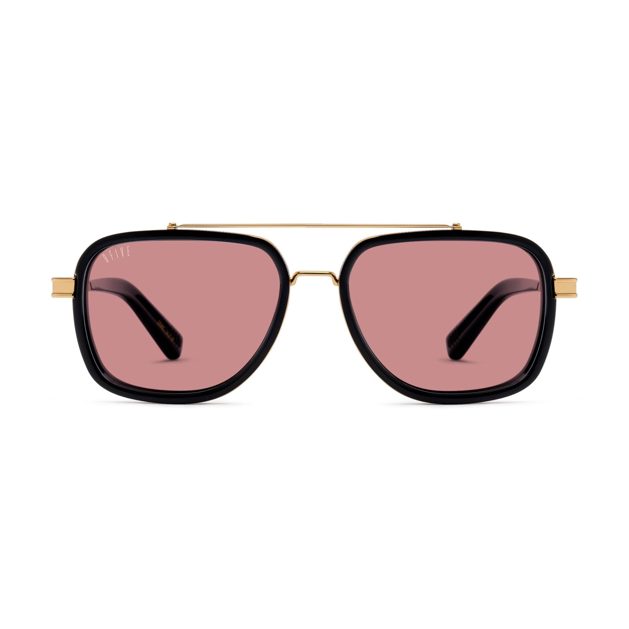 9FIVE Crowns Pink & 24K Gold Sunglasses — front [g:pink s:all o:1]