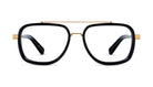 9FIVE Crowns Black & 24K Gold Clear Lens Glasses Rx
