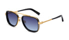 9FIVE Crowns Black & 24K Gold - Midnight Blue Gradient Sunglasses