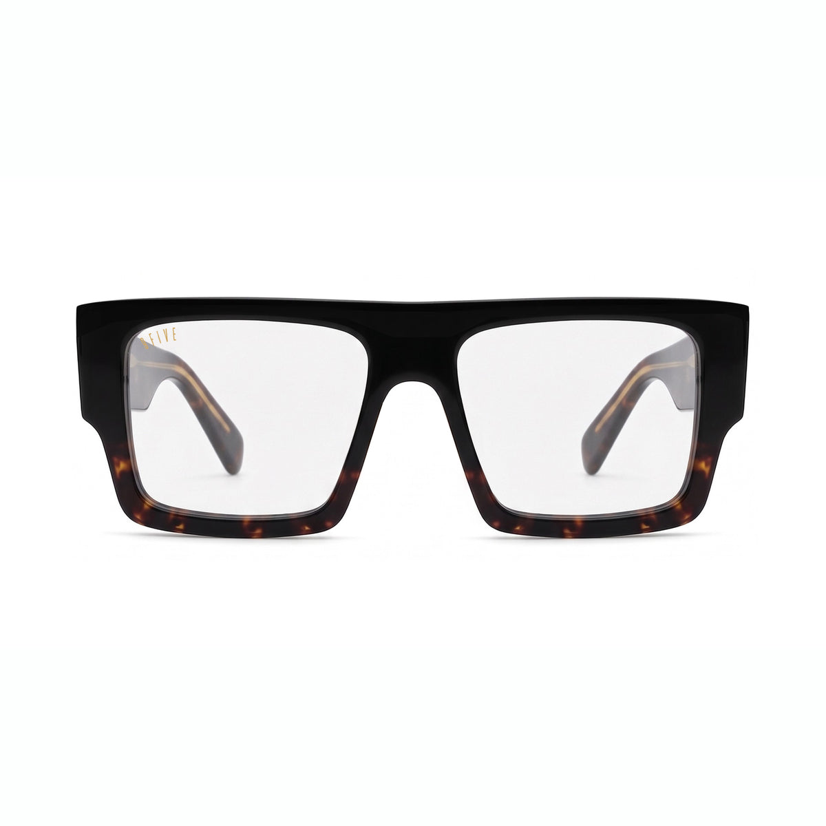 Oversized black and tortoiseshell clear lens glasses [g:clear s:all o:1]