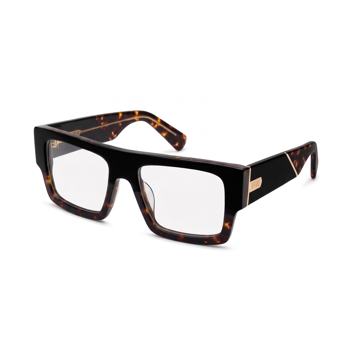 Oversized black and tortoiseshell clear lens glasses [g:clear s:all o:2]