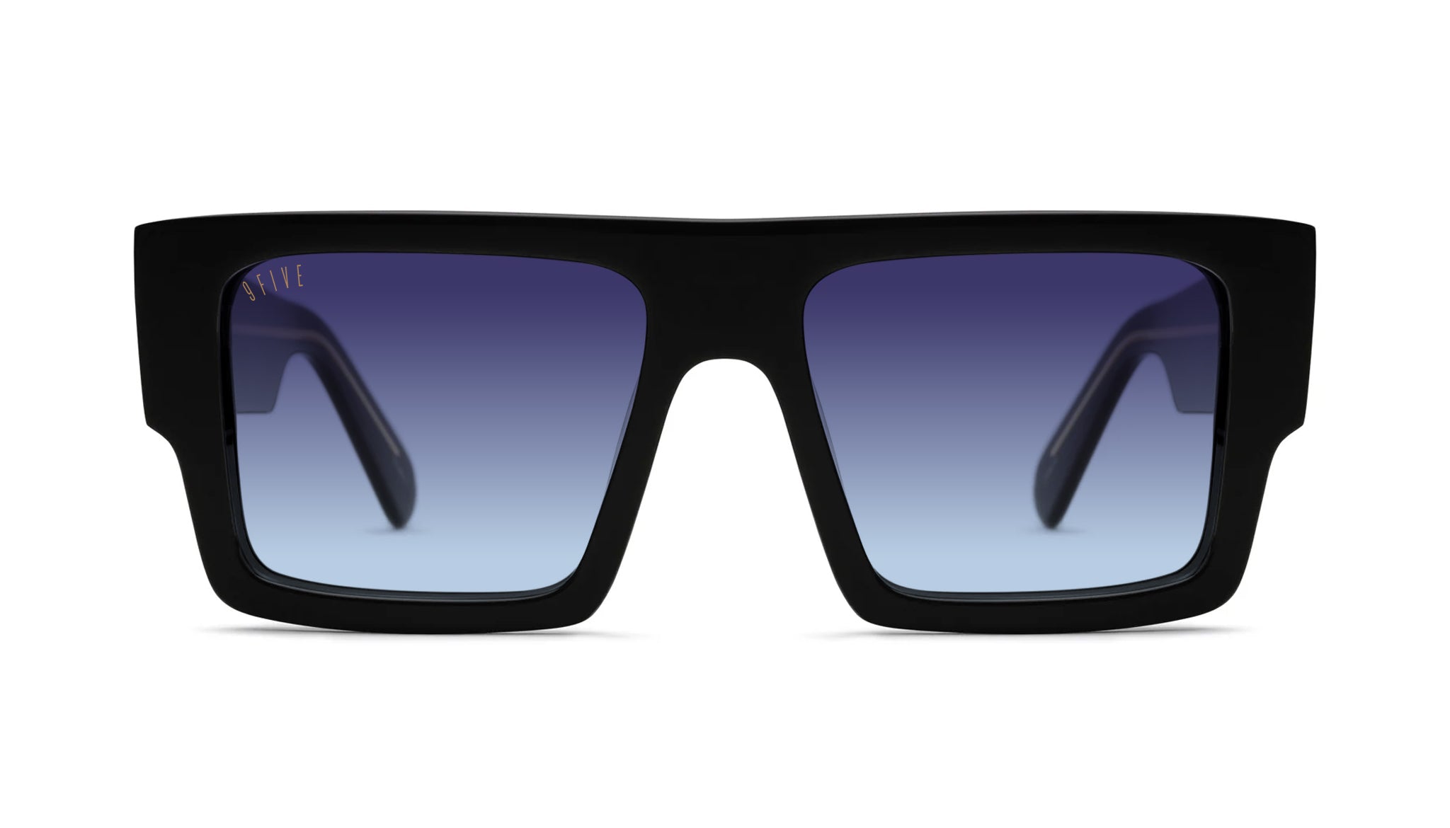 9FIVE Diego Black & 24K Gold - Midnight Blue Gradient Sunglasses