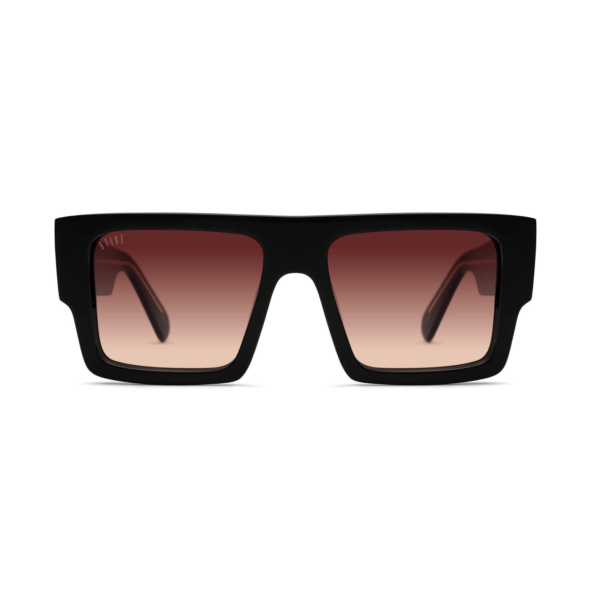 9FIVE Diego Rum Gradient & 24K Gold Sunglasses — Regular fit, front [g:rum-gradient s:reg o:1]