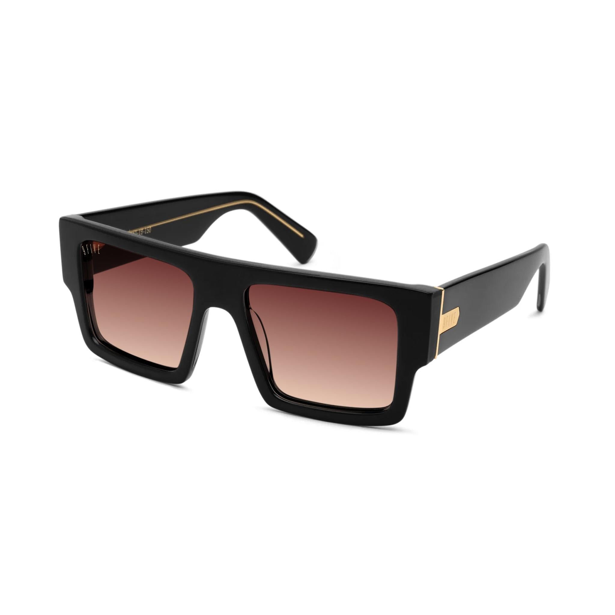9FIVE Diego Rum Gradient & 24K Gold Sunglasses — Regular fit, side [g:rum-gradient s:reg o:2]