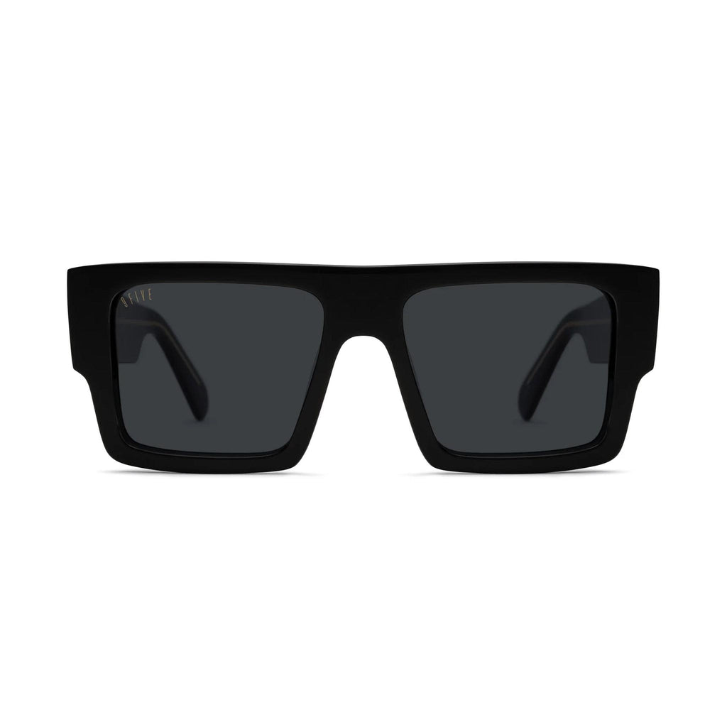 9FIVE Diego Black & 24K Gold Sunglasses — Regular fit, front [g:black s:reg o:1]