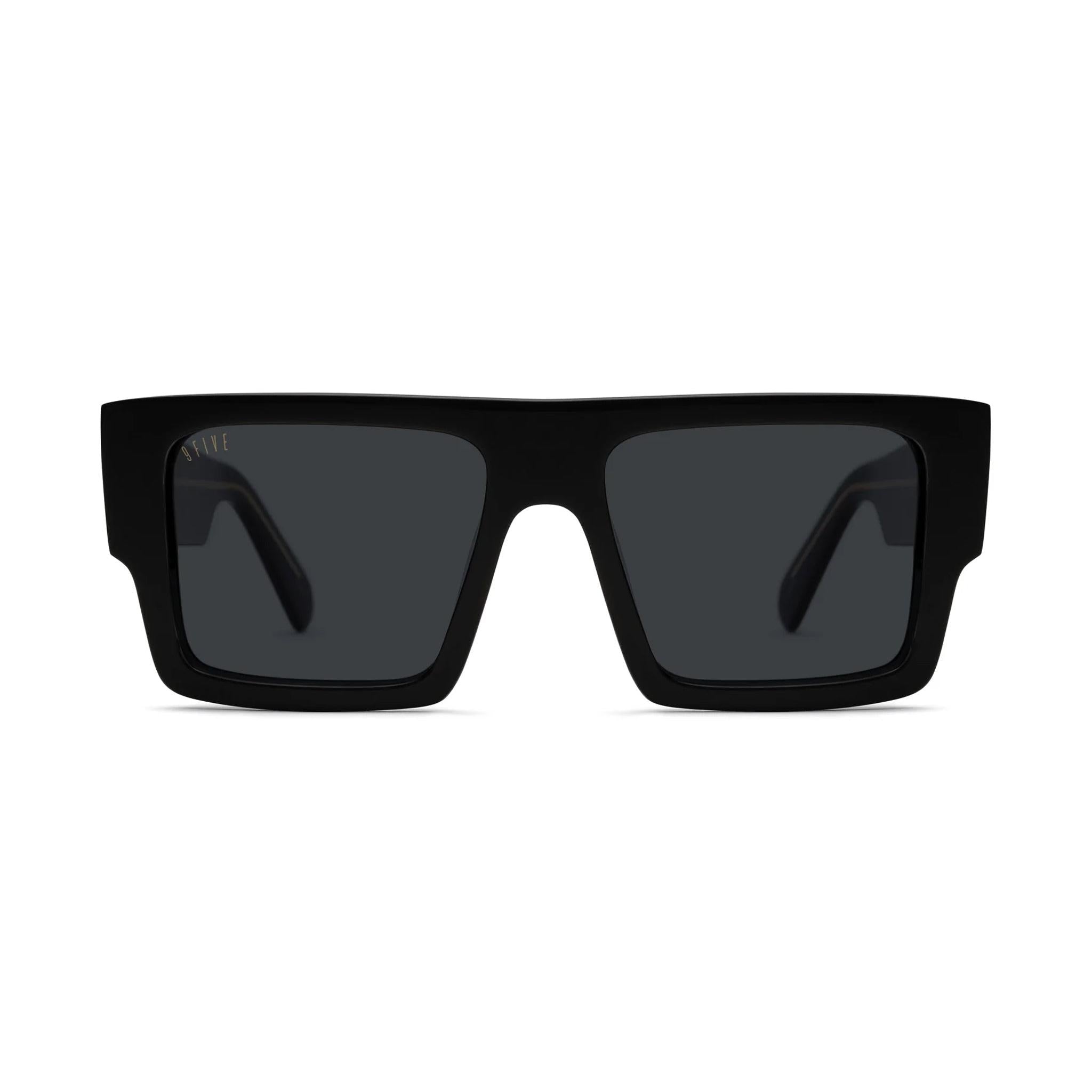 9FIVE Diego Black & 24K Gold Sunglasses — Regular fit, front [g:black s:reg o:1]
