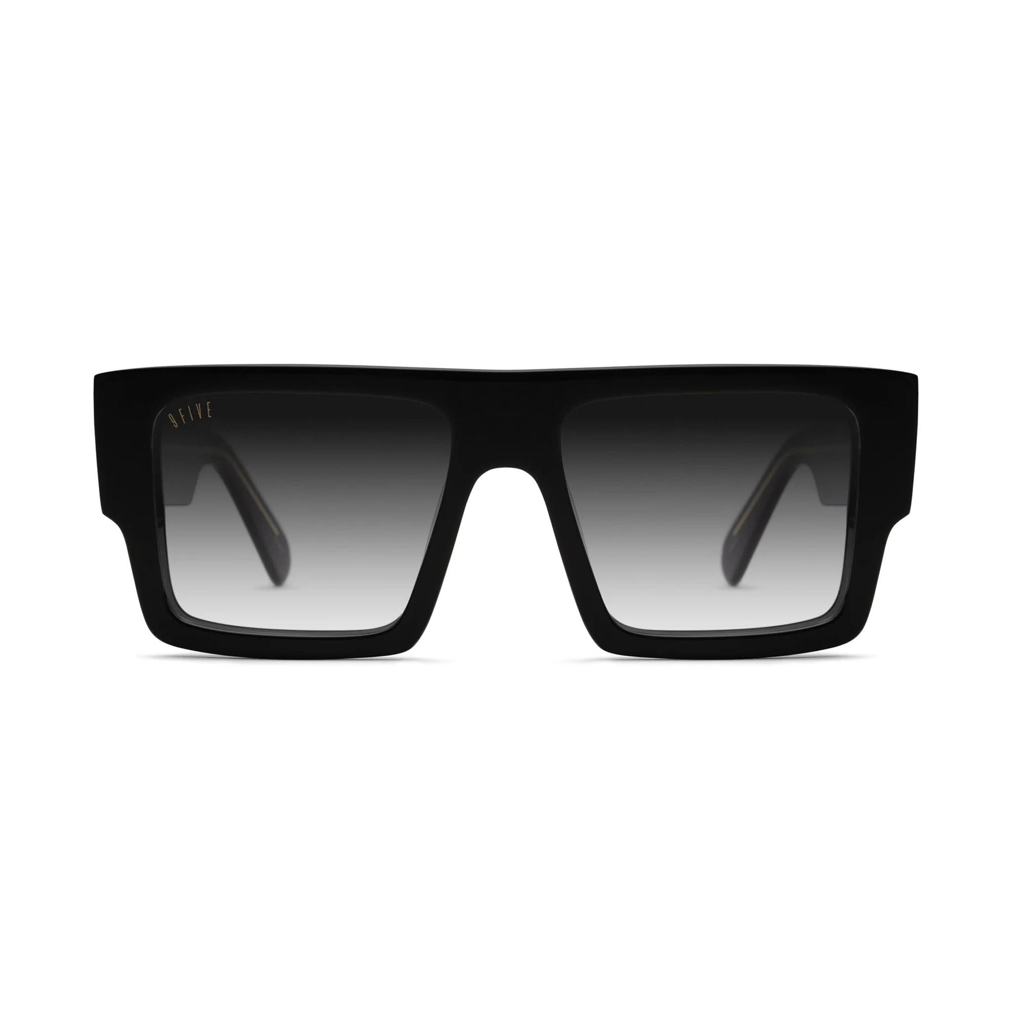 9FIVE Diego Black Gradient & 24K Gold Sunglasses — Regular fit, front [g:black-gradient s:reg o:1]