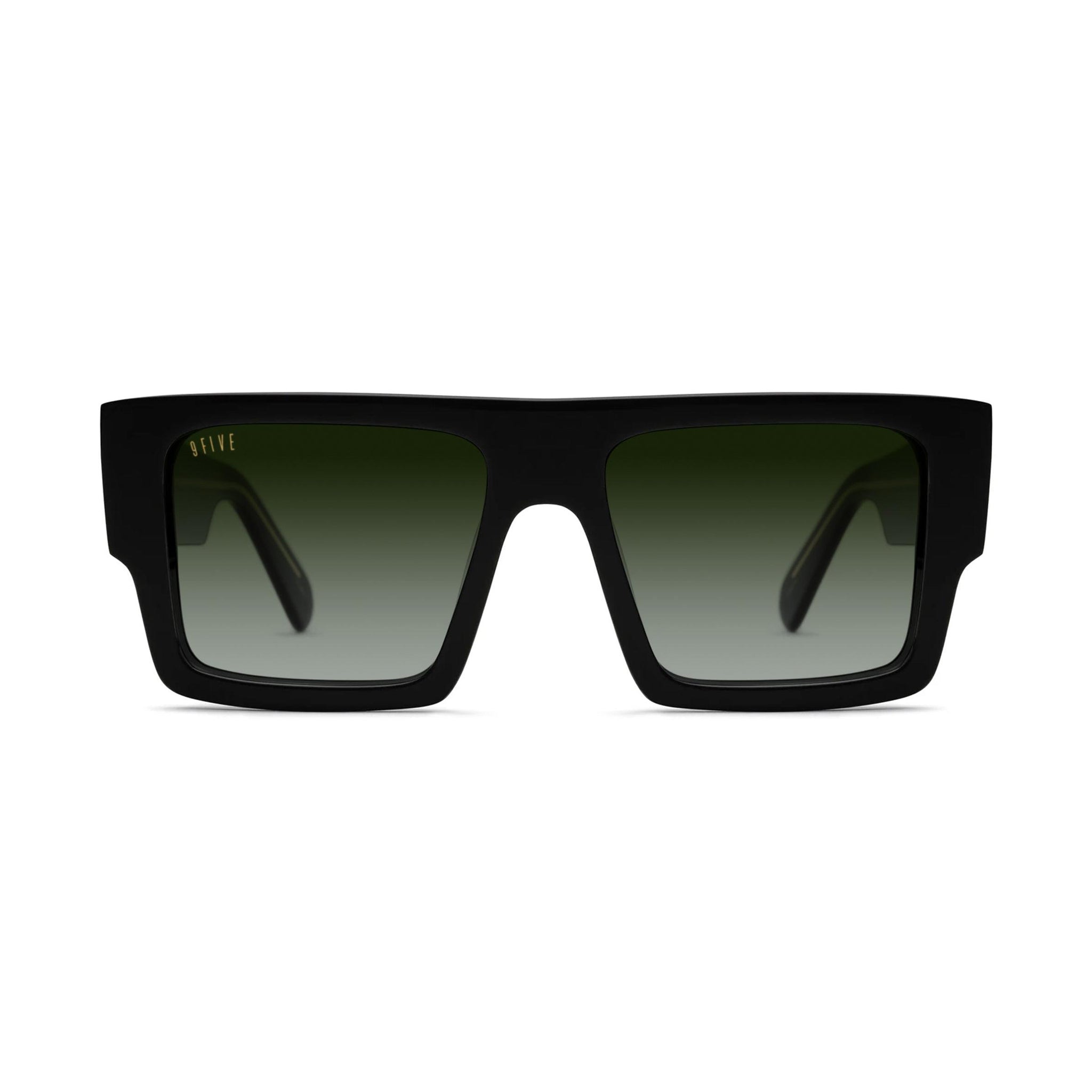 9FIVE Diego Green Gradient & 24K Gold Sunglasses — Regular fit, front [g:green-gradient s:reg o:1]