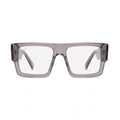 Transparent smoke grey clear lens glasses on a white background