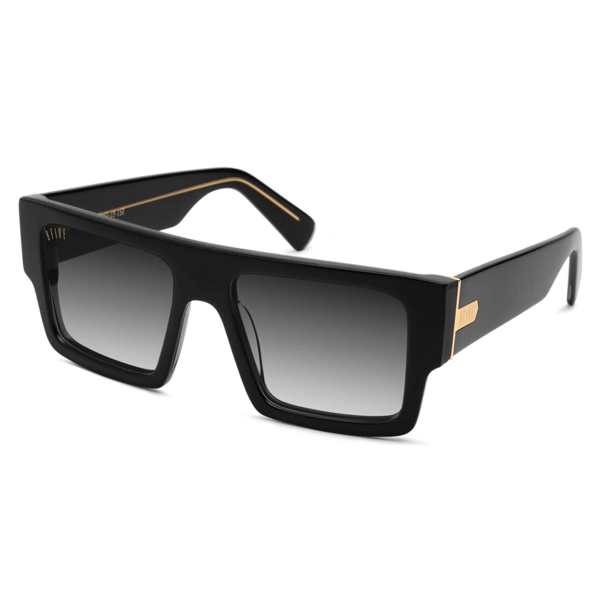 9FIVE Diego Black Gradient & 24K Gold Sunglasses — XL fit, side [g:black-gradient s:xl o:2]