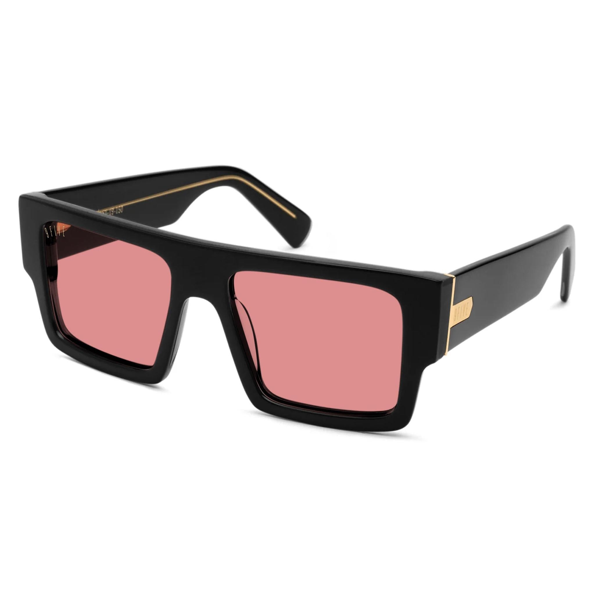 9FIVE Diego Pink & 24K Gold Sunglasses — XL fit, side [g:pink s:xl o:2]