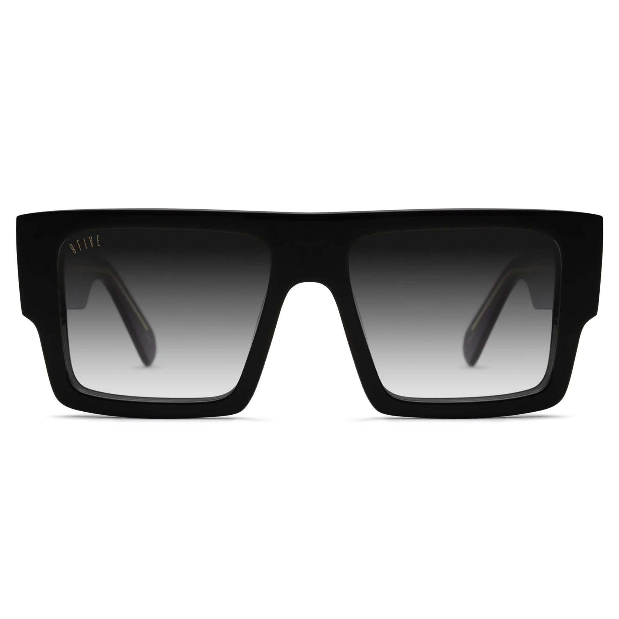9FIVE Diego Black Gradient & 24K Gold Sunglasses — XL fit, front [g:black-gradient s:xl o:1]