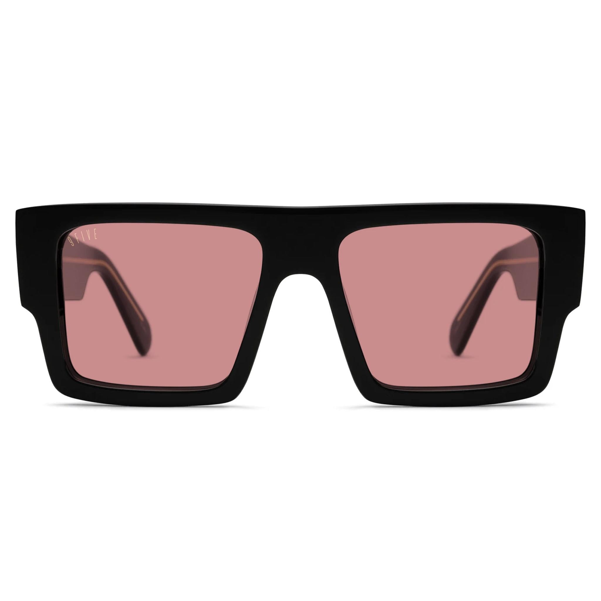 9FIVE Diego Pink & 24K Gold Sunglasses — XL fit, front [g:pink s:xl o:1]
