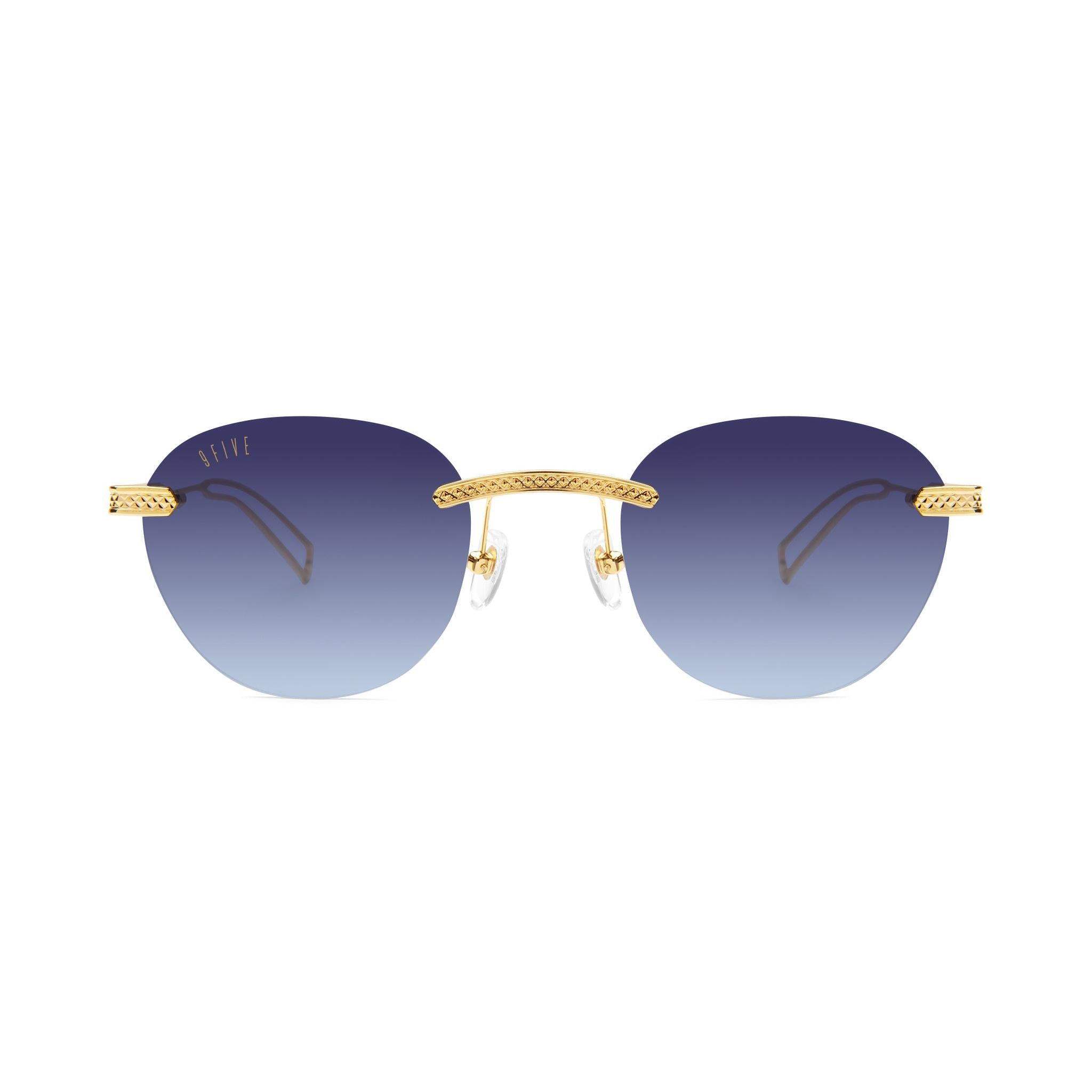 9FIVE Dime Lite Midnight Gradient & 24K Gold Sunglasses — front [g:midnight-gradient s:all o:1]