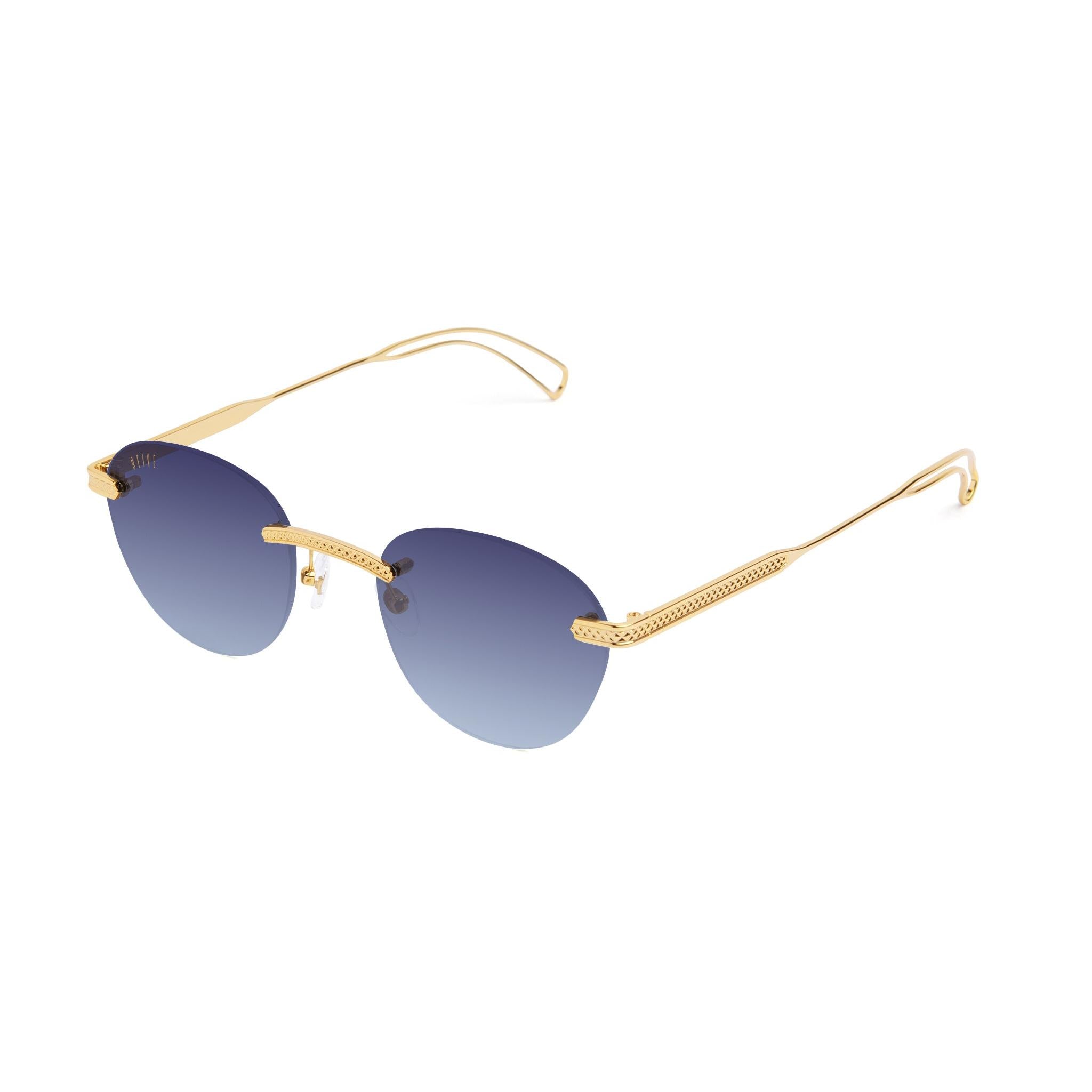 9FIVE Dime Lite Midnight Gradient & 24K Gold Sunglasses — side [g:midnight-gradient s:all o:2]