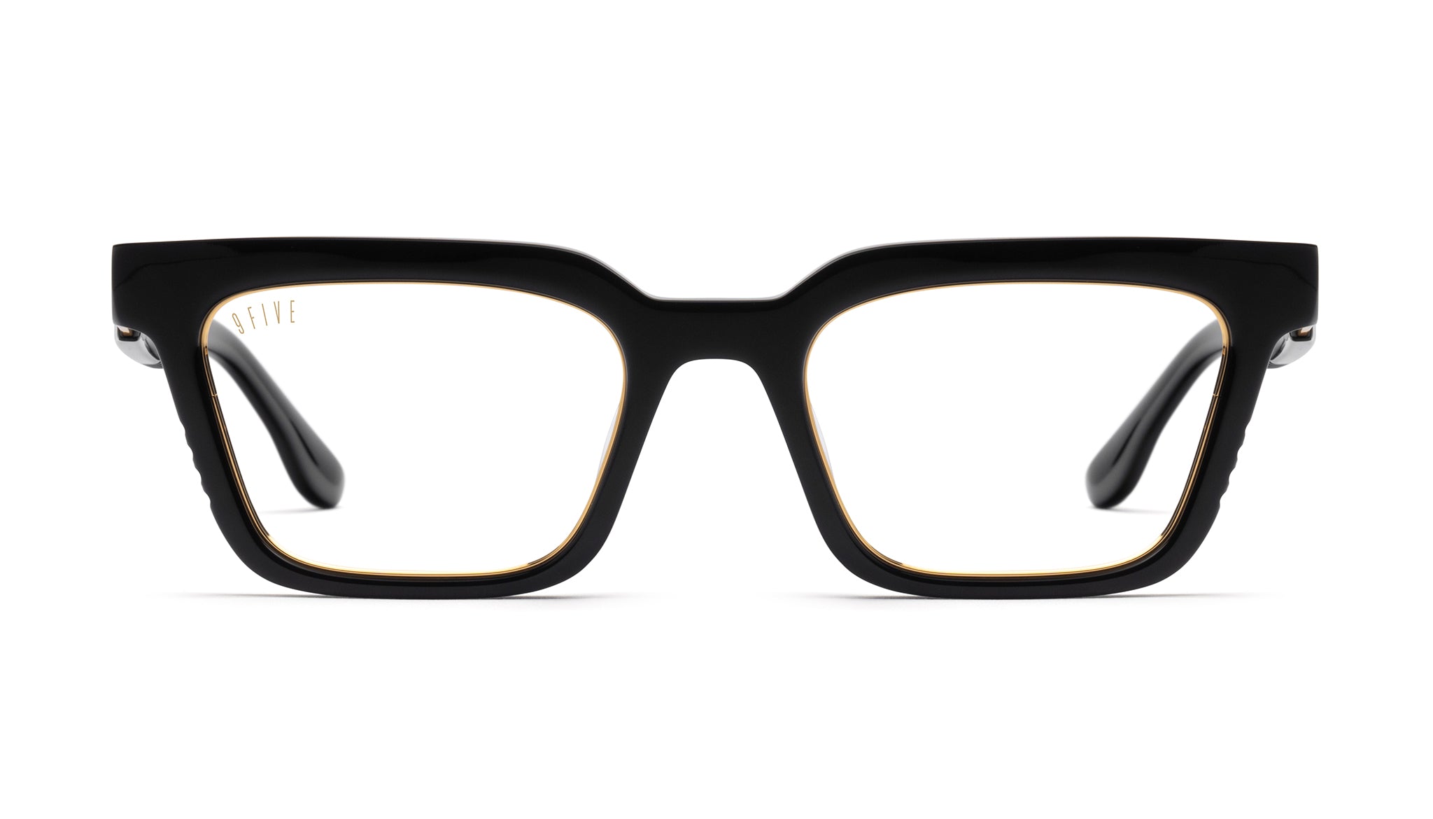 9FIVE EM4 XL Black & 24K Gold Clear Lens