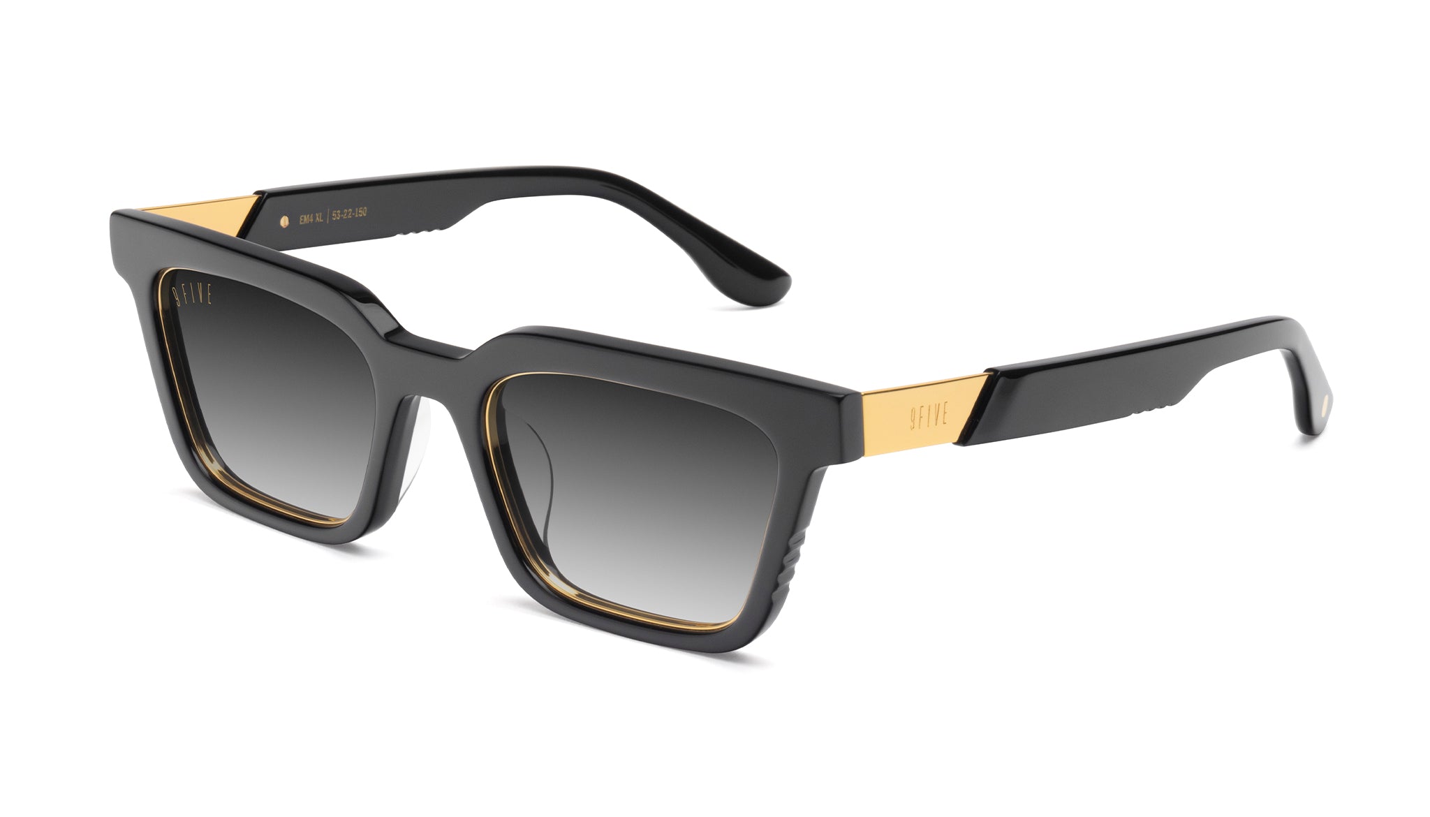 9FIVE EM4 XL Black & 24K Gold - Gradient Sunglasses