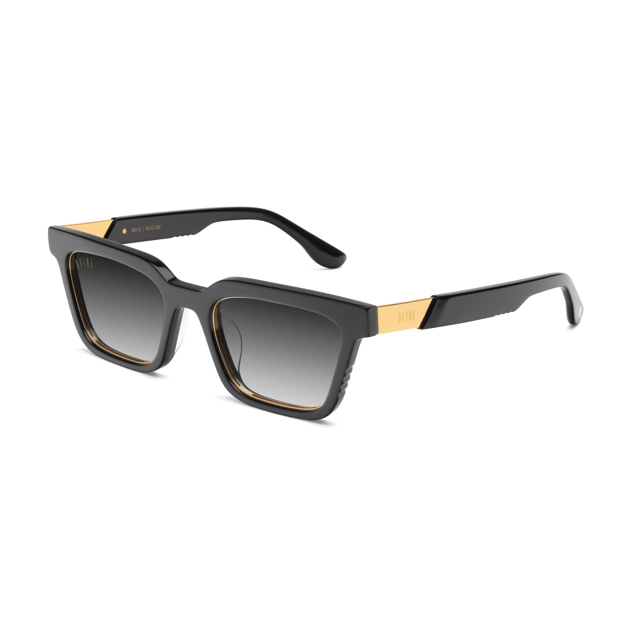 9FIVE EM4 Black Gradient & 24K Gold Sunglasses — XL fit, side [g:black-gradient s:xl o:2]