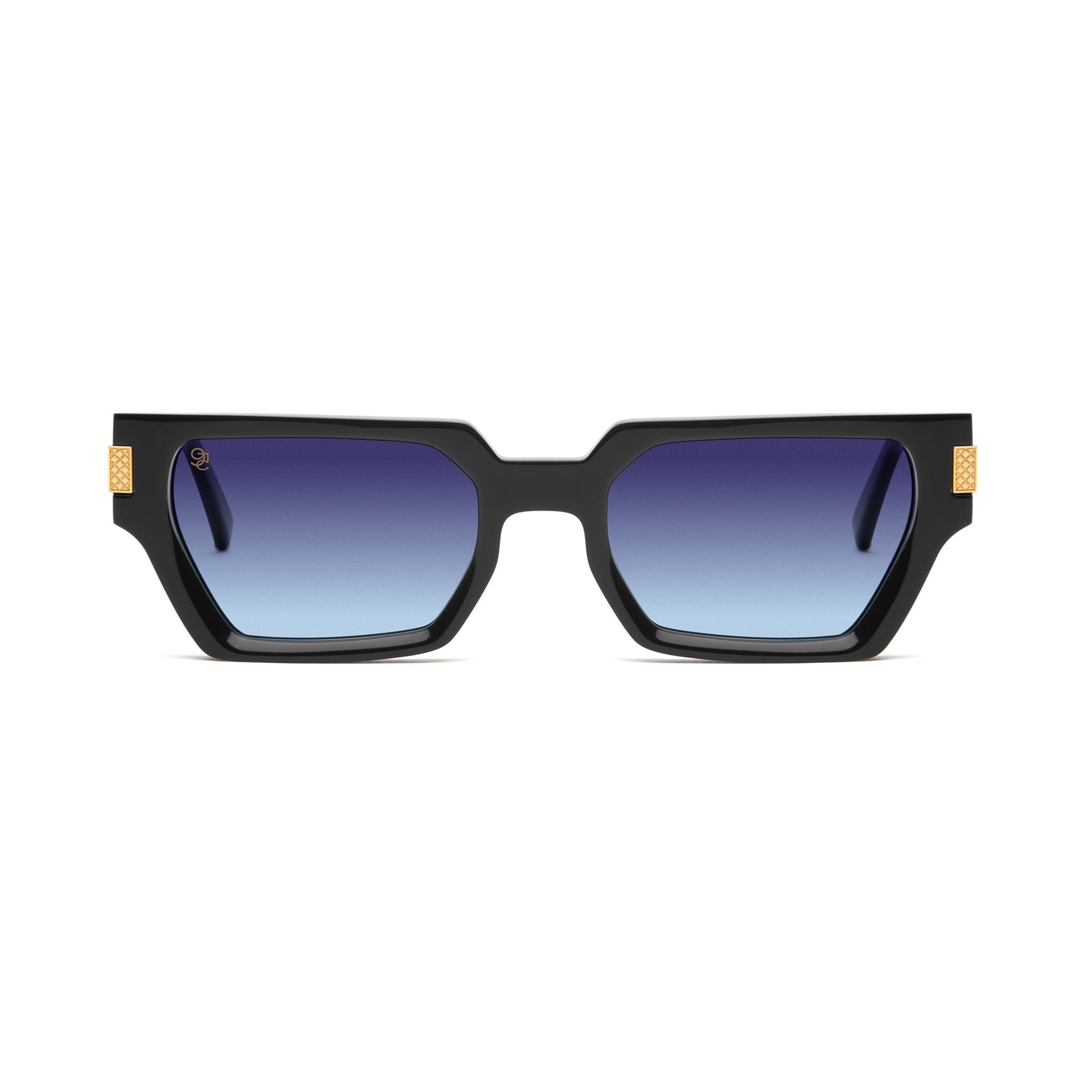9FIVE Locks Midnight Gradient & 24K Gold Sunglasses — Regular fit, front [g:midnight-gradient s:reg o:1]