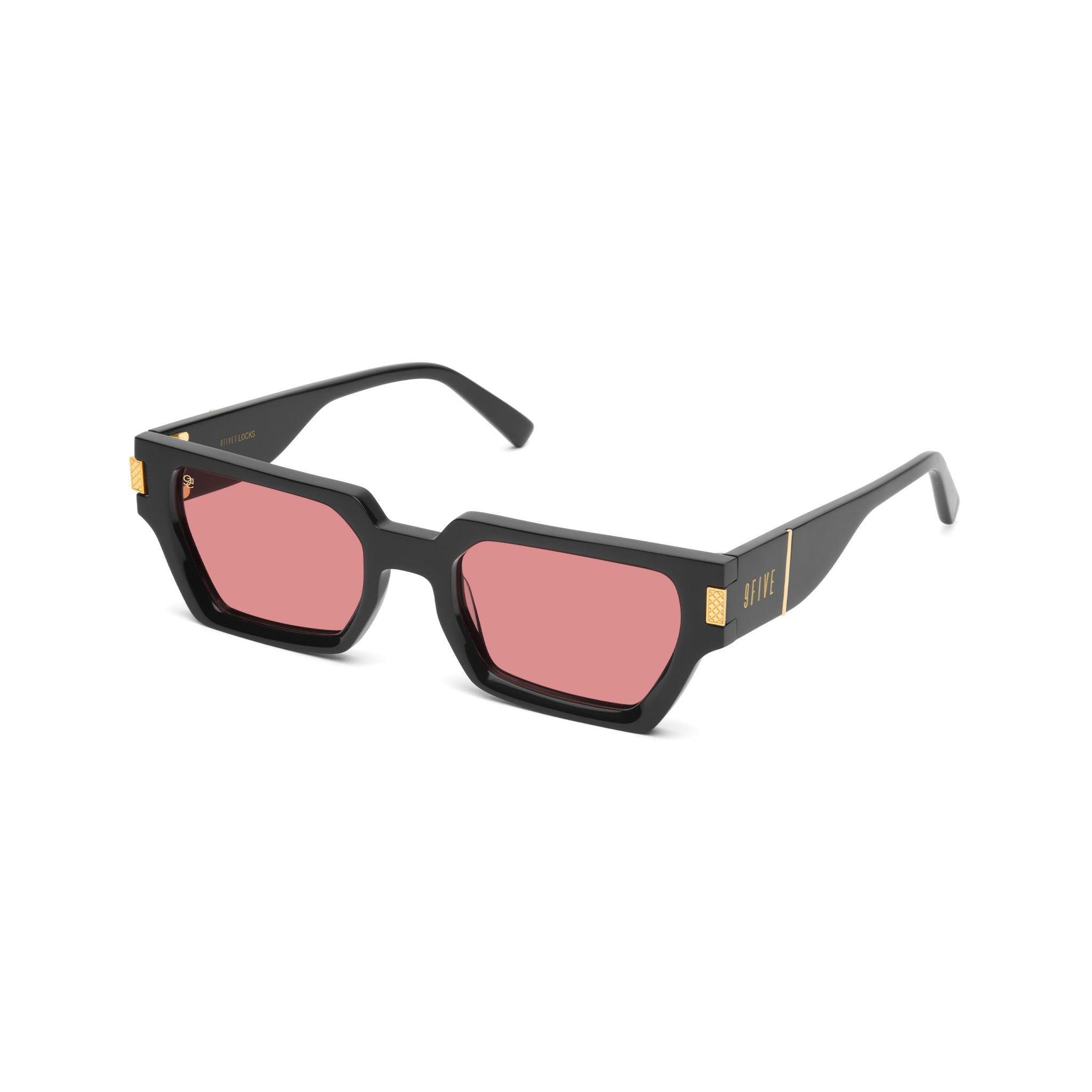 9FIVE Locks Pink & 24K Gold Sunglasses — Regular fit, side [g:pink s:reg o:2]