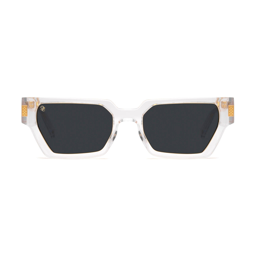 9FIVE Locks Crystal & 24K Gold Black Sunglasses — front [g:black s:reg o:1]