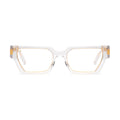 9FIVE Locks Crystal & 24K Gold Clear Lens Glasses — front [g:all s:reg o:1]