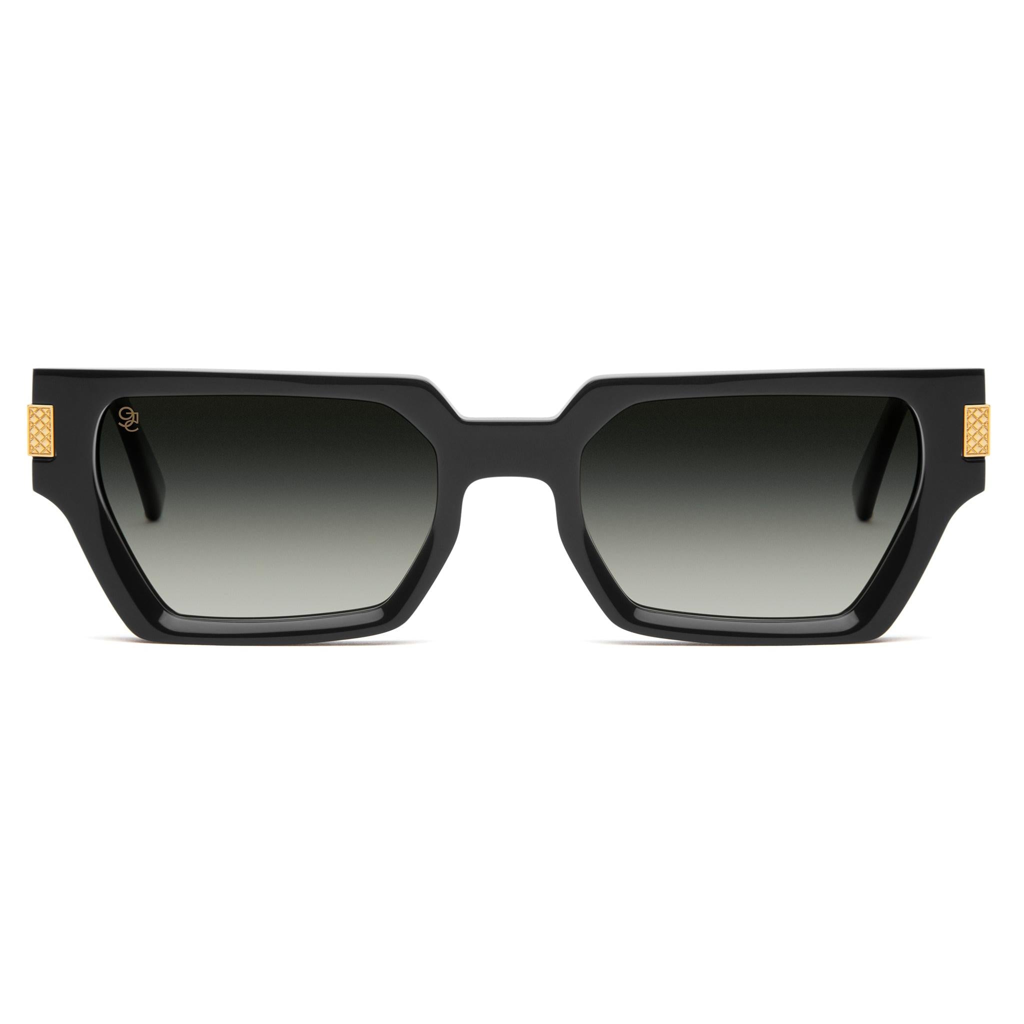 9FIVE Locks Green Gradient & 24K Gold Sunglasses — XL fit, front [g:green-gradient s:xl o:1]