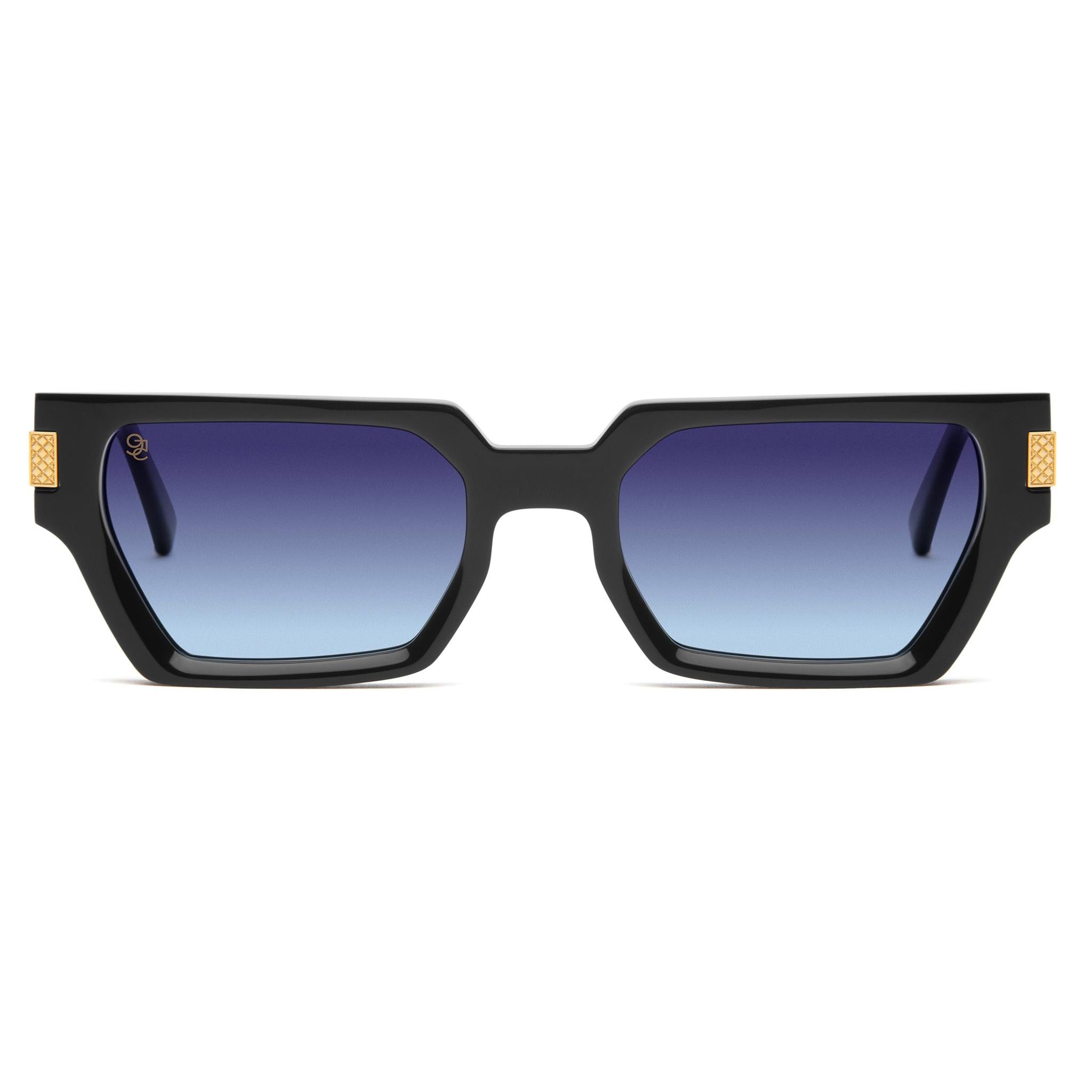 9FIVE Locks Midnight Gradient & 24K Gold Sunglasses — XL fit, front [g:midnight-gradient s:xl o:1]