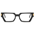 9FIVE Locks Black & 24K Gold XL Clear Lens Glasses