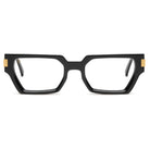 9FIVE Locks Black & 24K Gold XL Clear Lens Glasses
