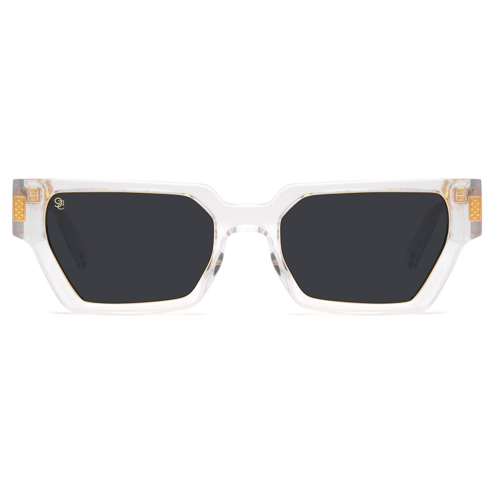 9FIVE Locks XL Crystal & 24K Gold Black Sunglasses — front [g:black s:xl o:1]