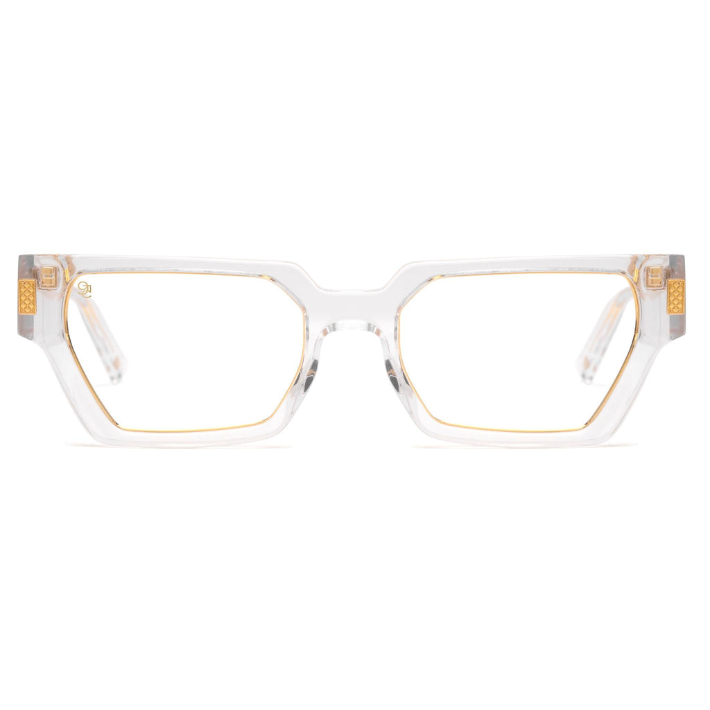 9FIVE Locks XL Crystal & 24K Gold Clear Lens Glasses