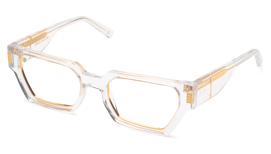 9FIVE Locks XL Crystal & 24K Gold Clear Lens Glasses Rx