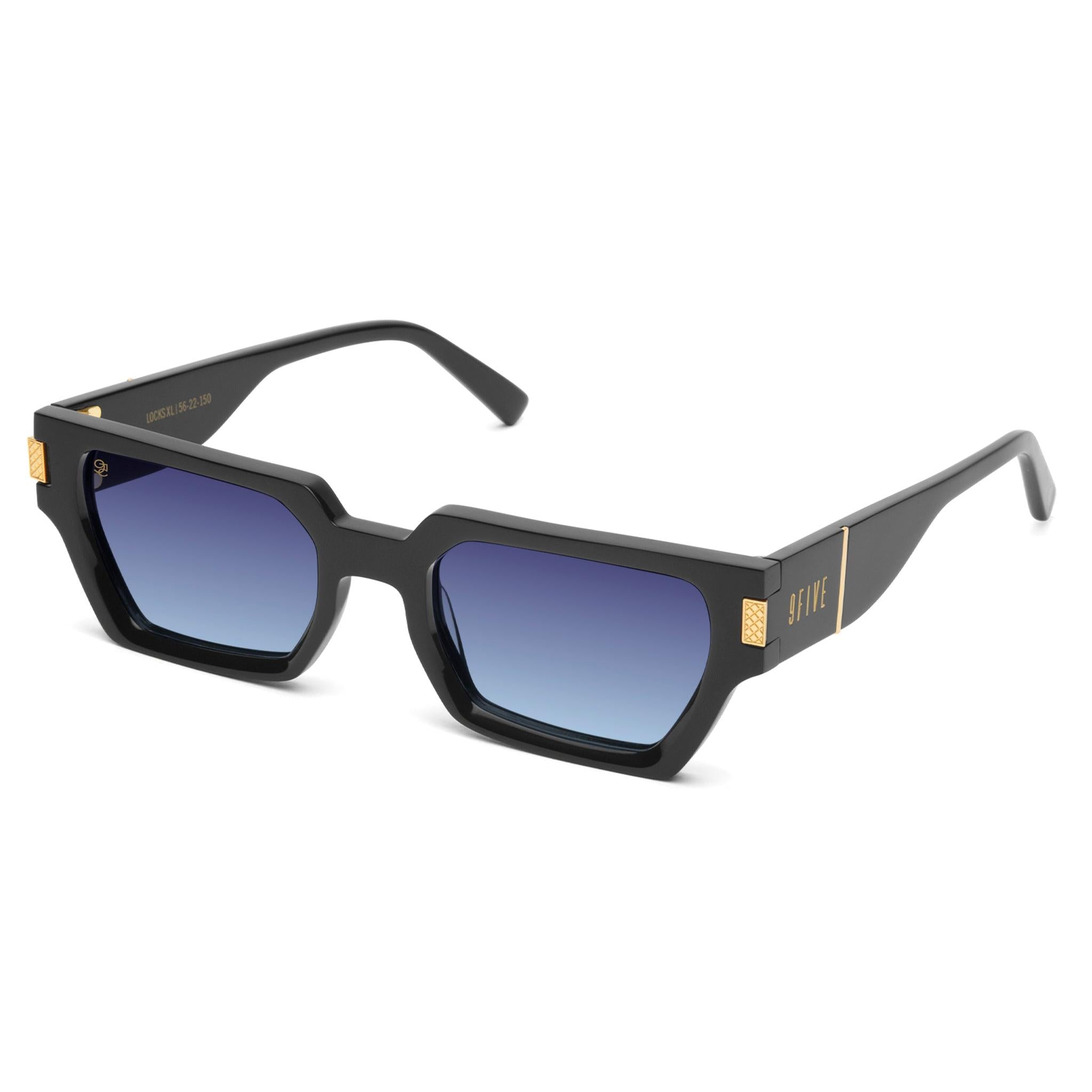 9FIVE Locks Midnight Gradient & 24K Gold Sunglasses — XL fit, side [g:midnight-gradient s:xl o:2]