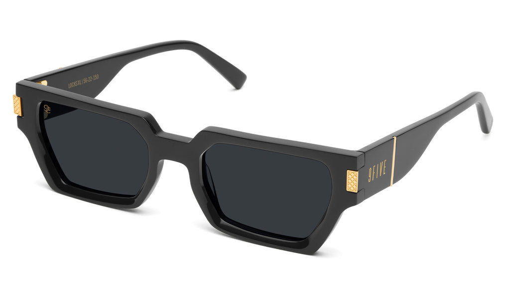 9FIVE Locks Black & 24K Gold XL Sunglasses