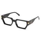9FIVE Locks Black & 24K Gold XL Clear Lens Glasses