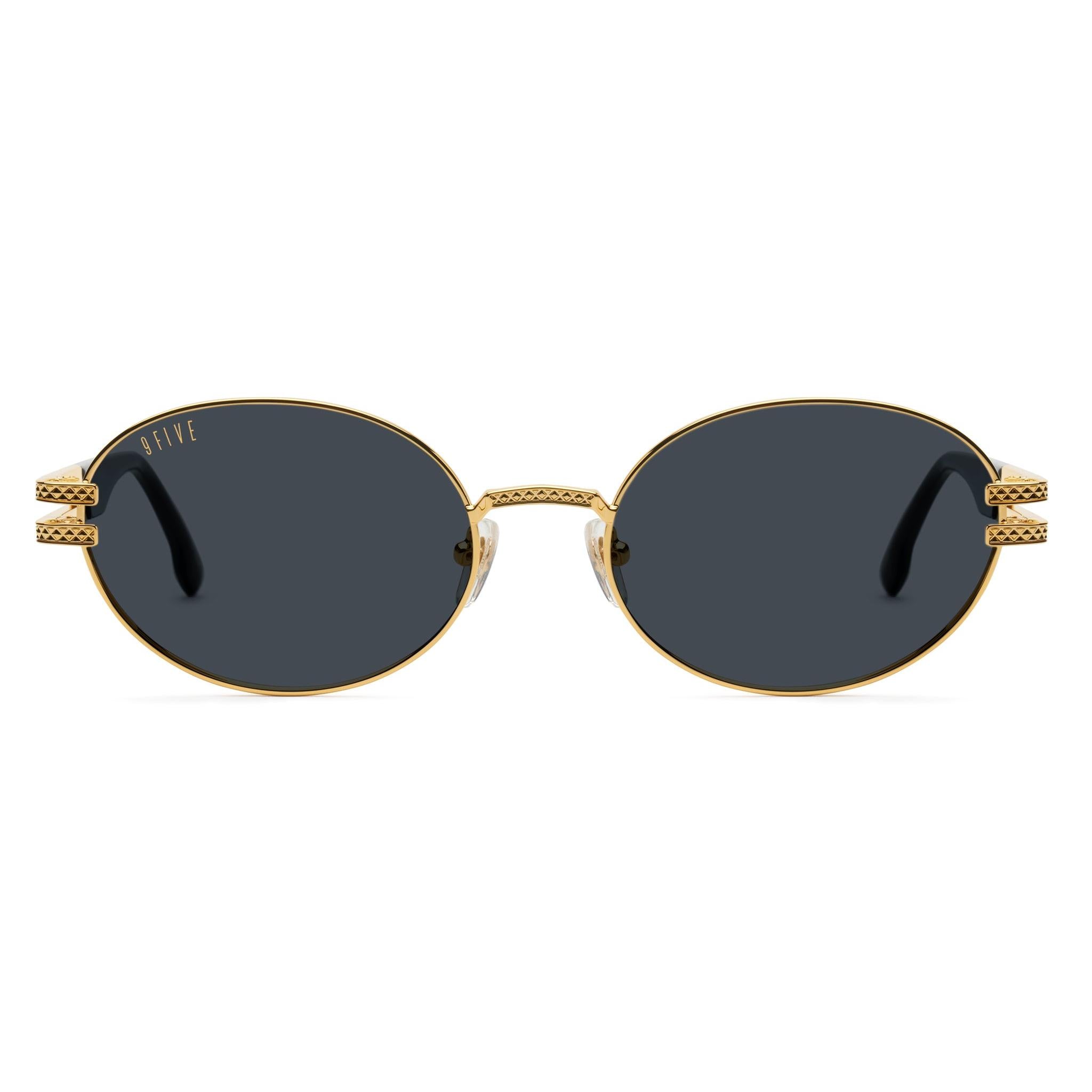 9FIVE Lotus XL Black & 24K Gold Sunglasses