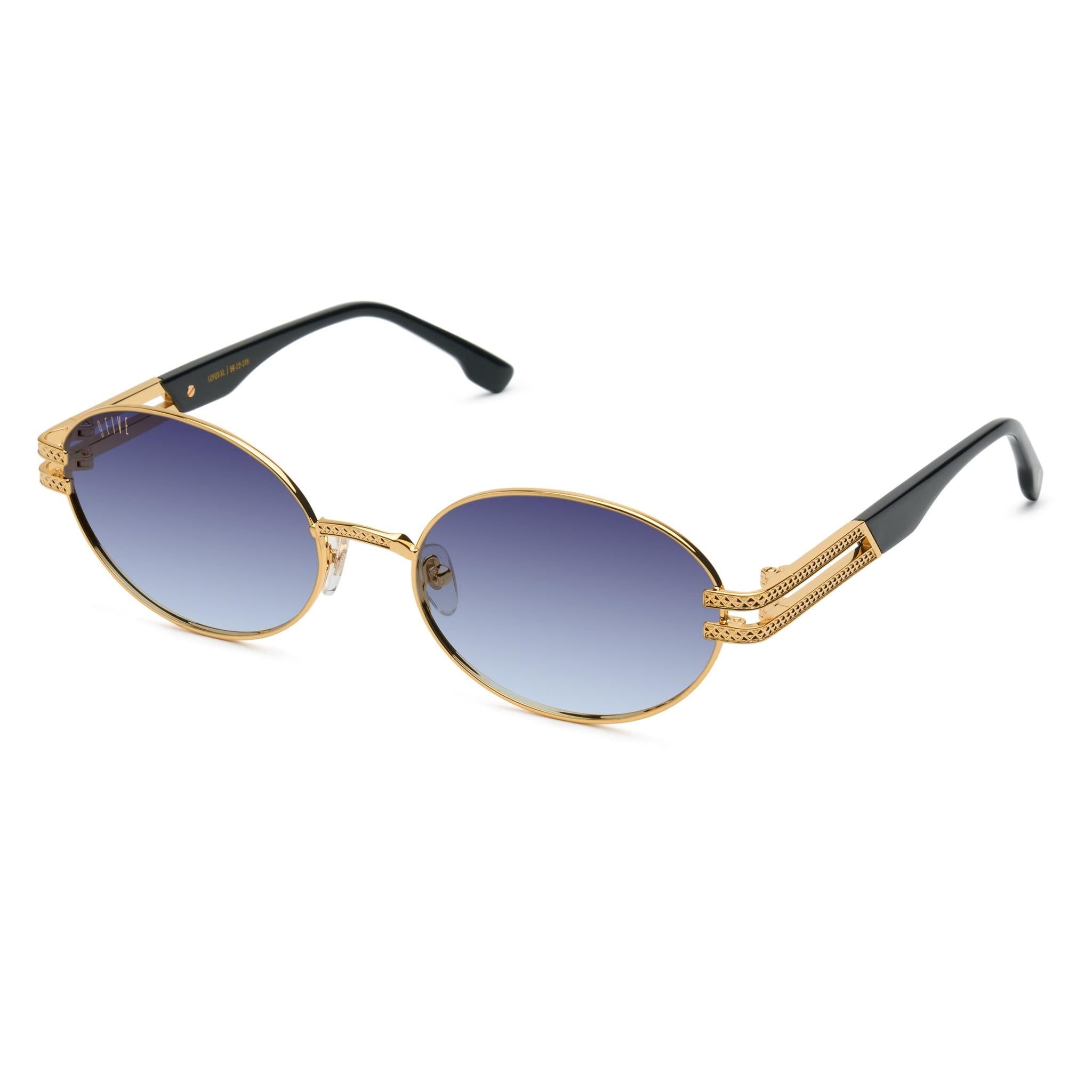 9FIVE Lotus Midnight Gradient & 24K Gold Sunglasses — XL fit, side [g:midnight-gradient s:xl o:2]