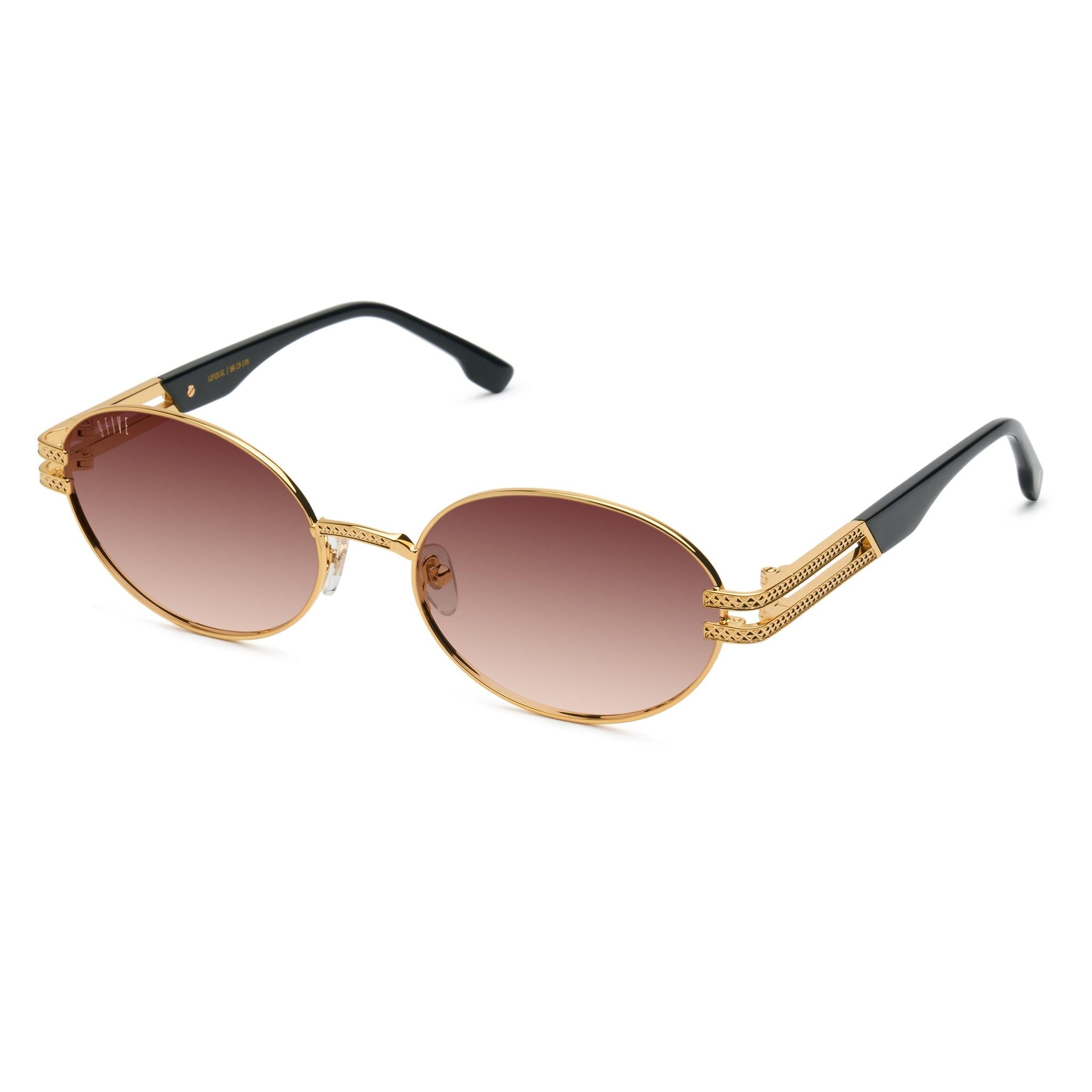9FIVE Lotus Rum Gradient & 24K Gold Sunglasses — XL fit, side [g:rum-gradient s:xl o:2]