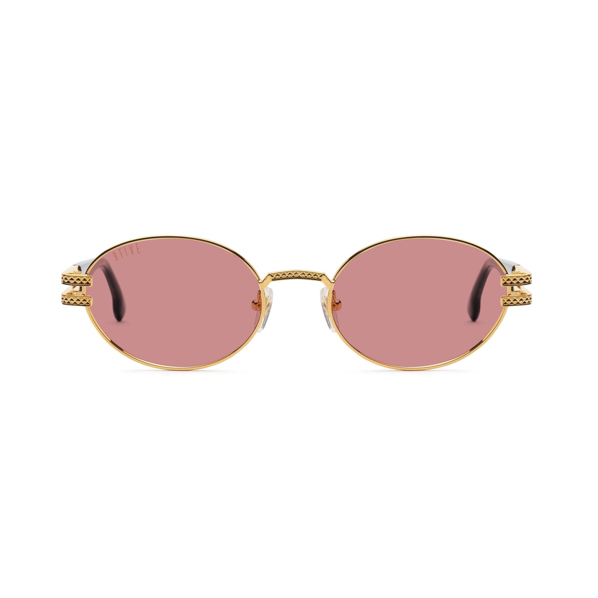 9FIVE Lotus Pink & 24K Gold Sunglasses — Regular fit, front [g:pink s:reg o:1]