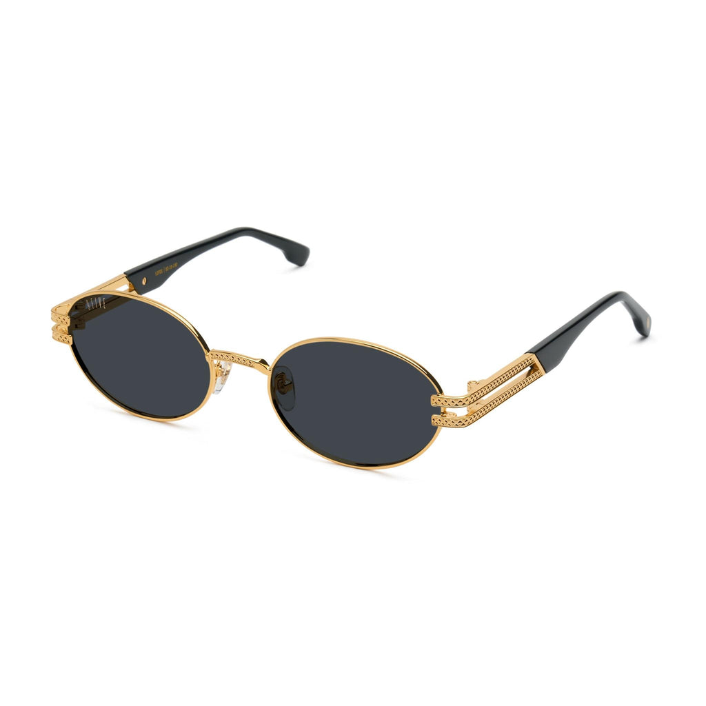 9FIVE Lotus Black & 24K Gold Sunglasses — Regular fit, side [g:black s:reg o:2]