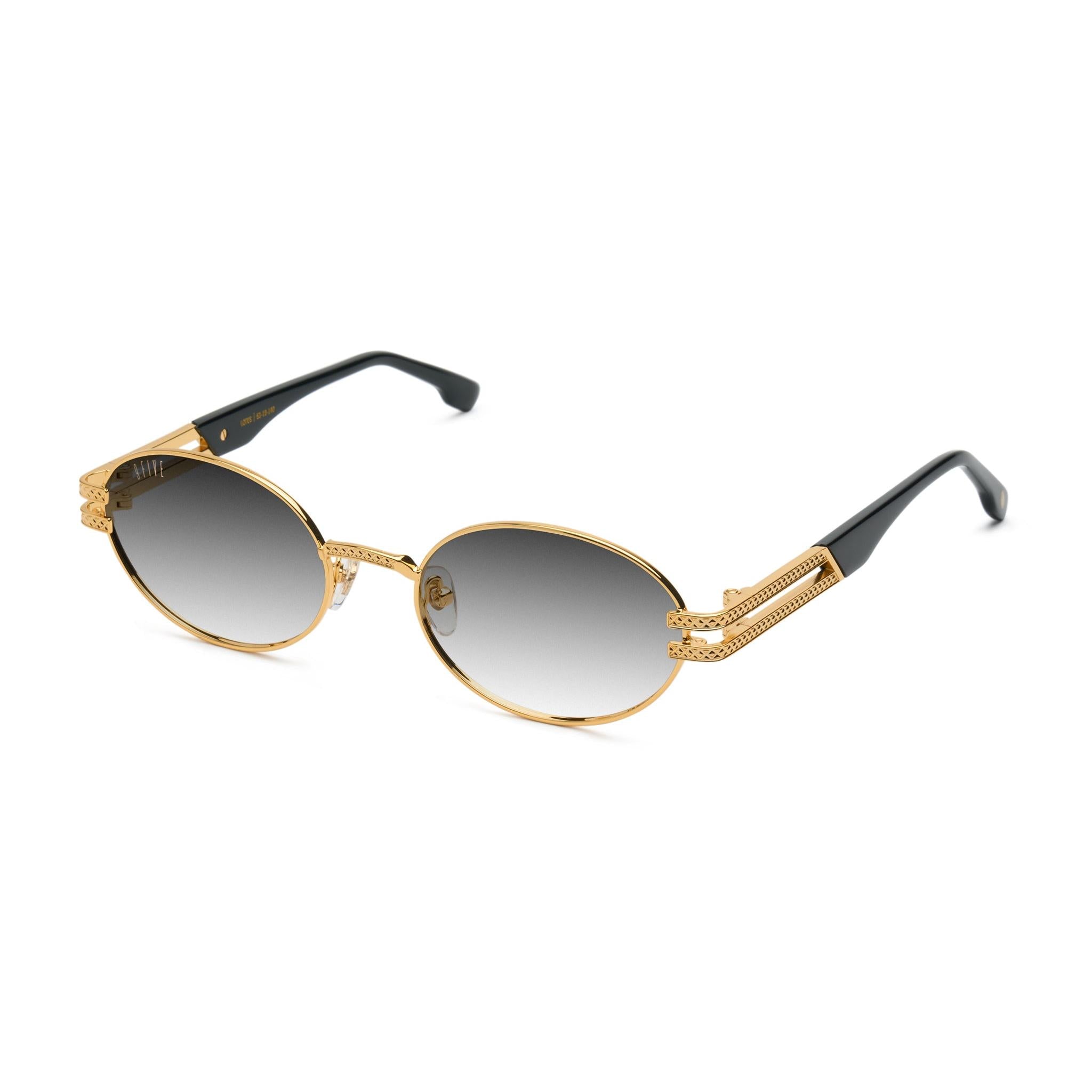9FIVE Lotus Black Gradient & 24K Gold Sunglasses — Regular fit, side [g:black-gradient s:reg o:2]