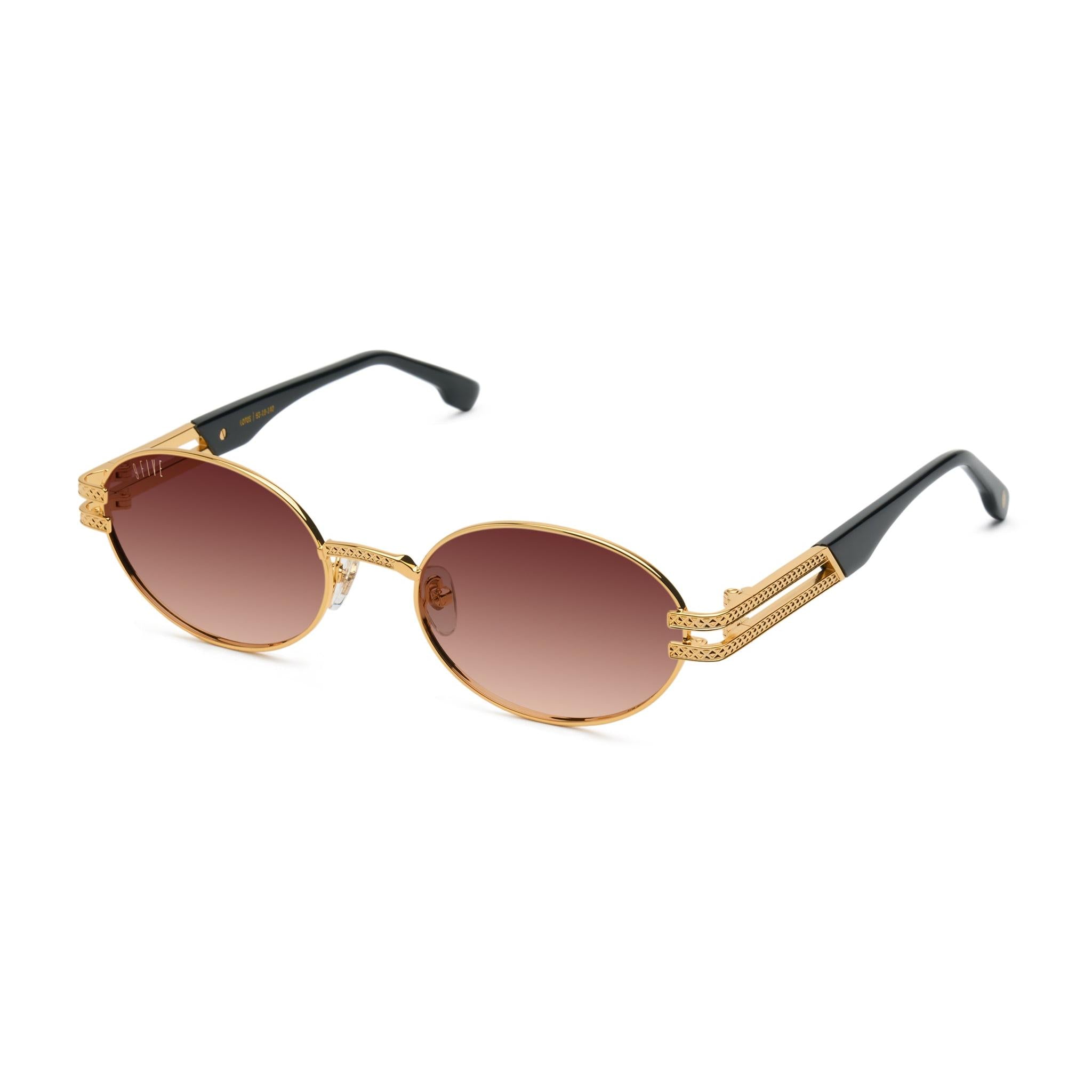 Lotus XL Black & 24K Gold - Sienna Gradient Sunglasses