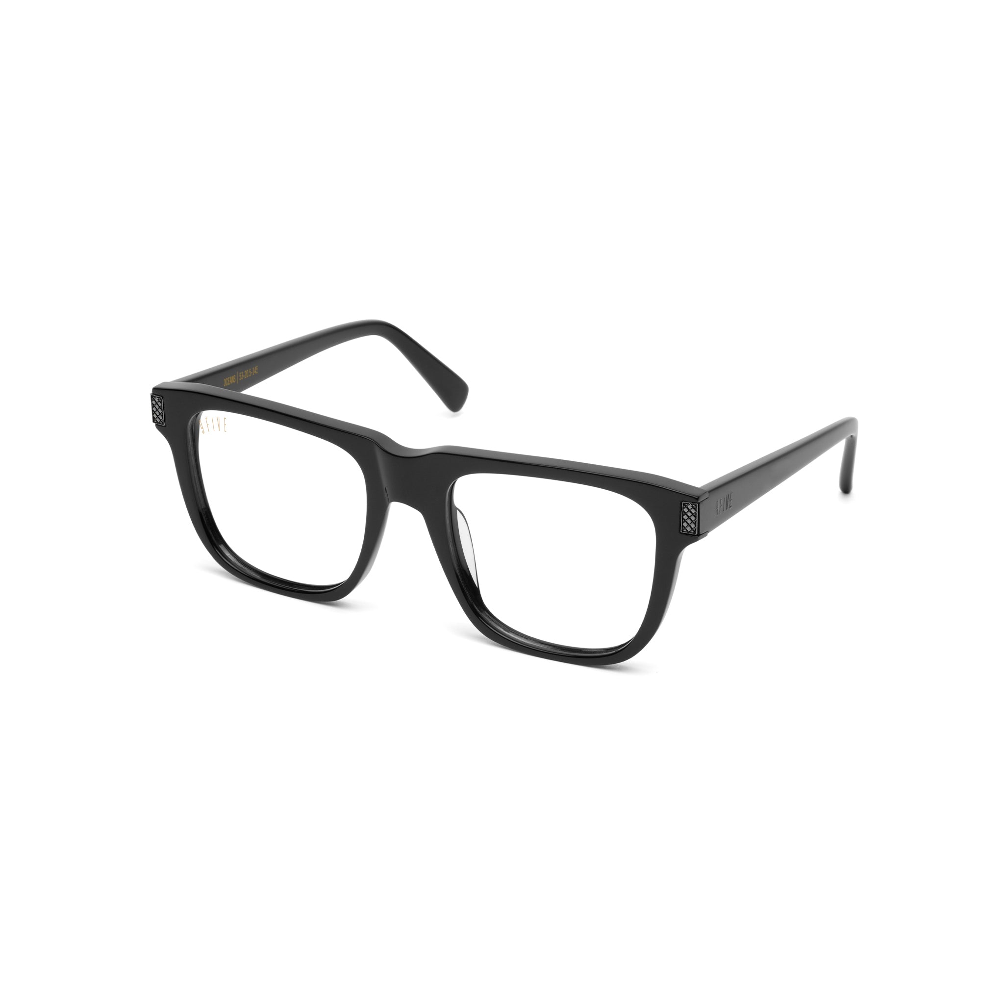 9five black sunglasses on white background with black metal accents [g:clear s:all o:2]