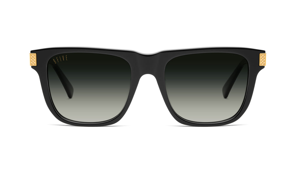 9FIVE Ocean Black & 24K Gold - Green Gradient Sunglasses