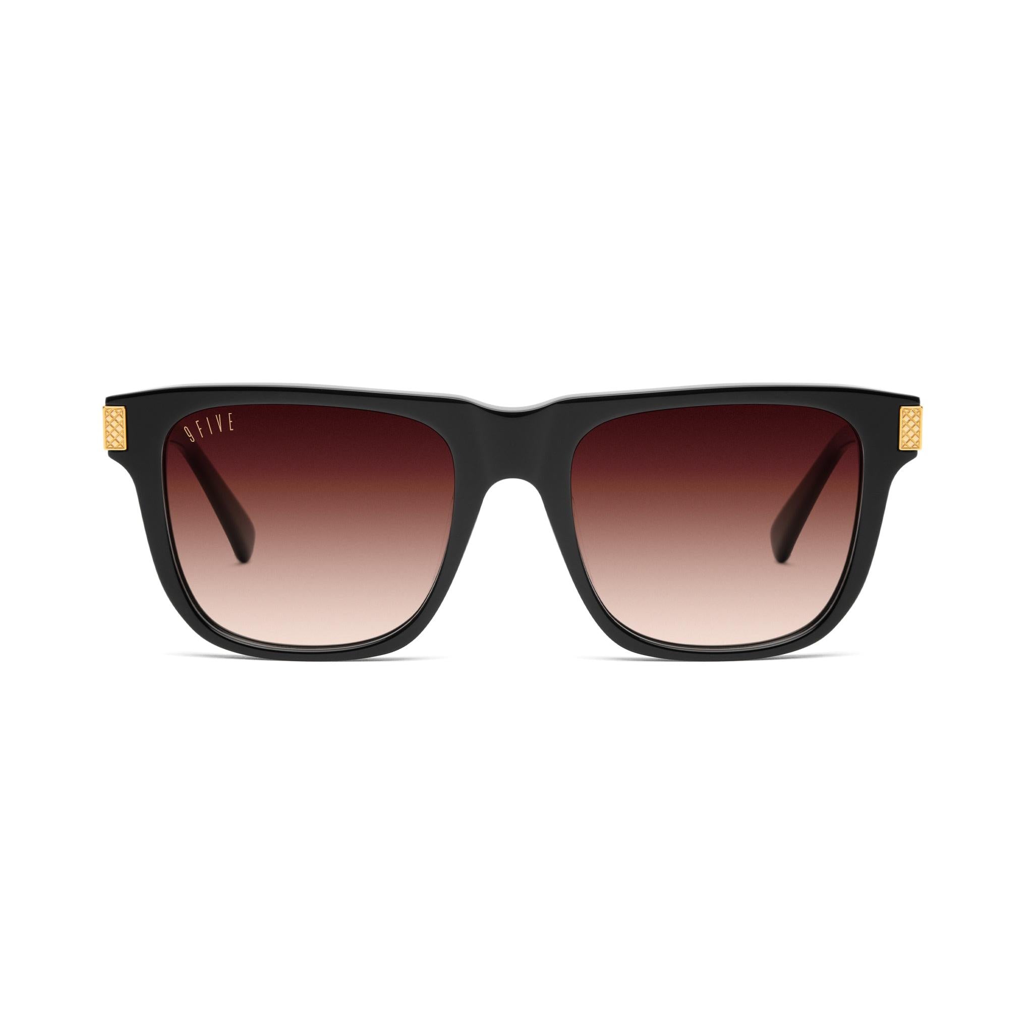 9FIVE Ocean Rum Gradient & 24K Gold Sunglasses — front [g:rum-gradient s:all o:1]