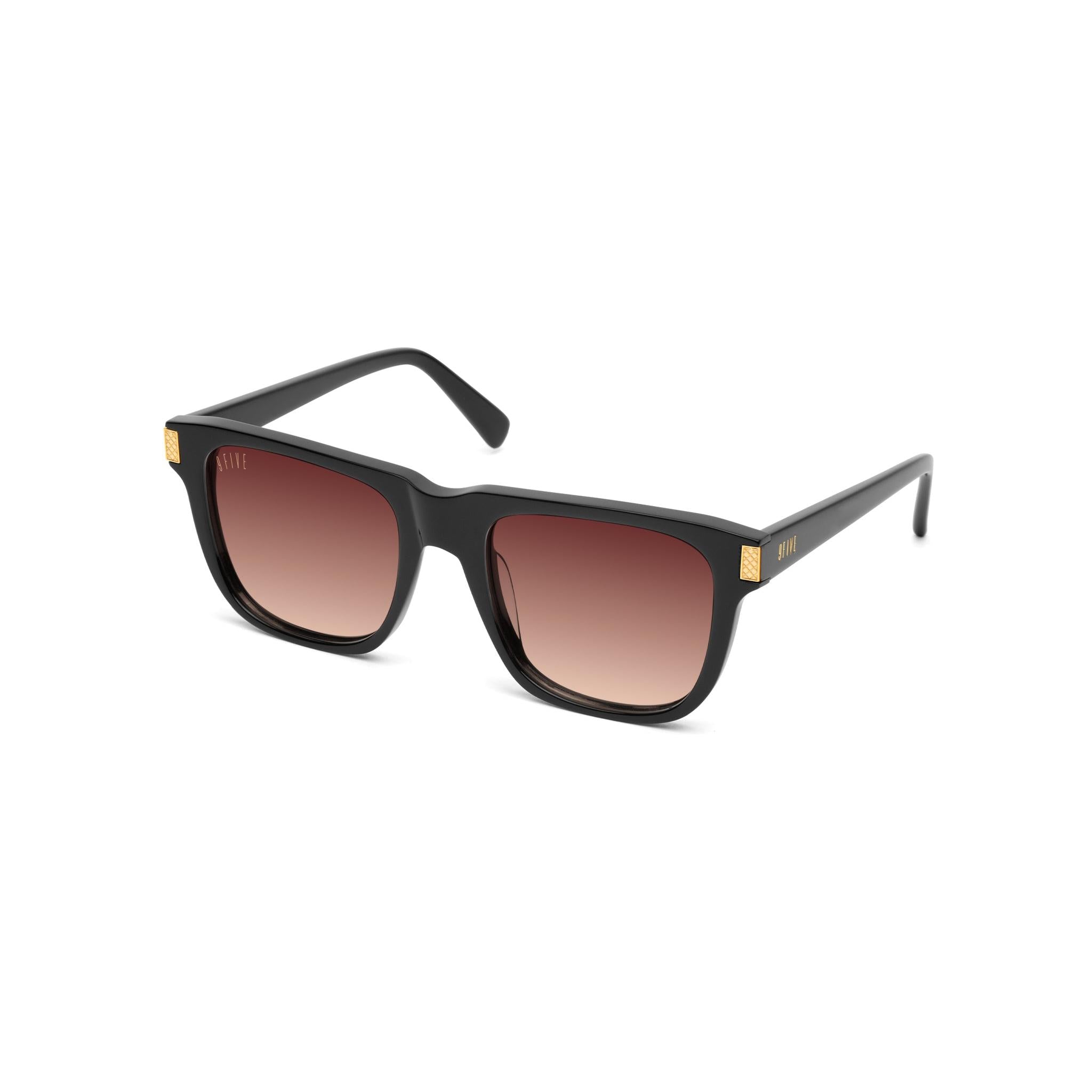 9FIVE Ocean Rum Gradient & 24K Gold Sunglasses — side [g:rum-gradient s:all o:2]