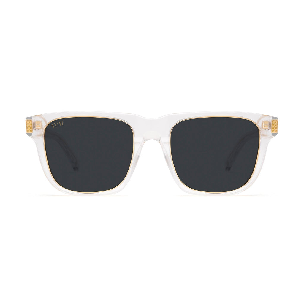 9FIVE Ocean Crystal & 24K Gold Black Sunglasses — front [g:black s:all o:1]