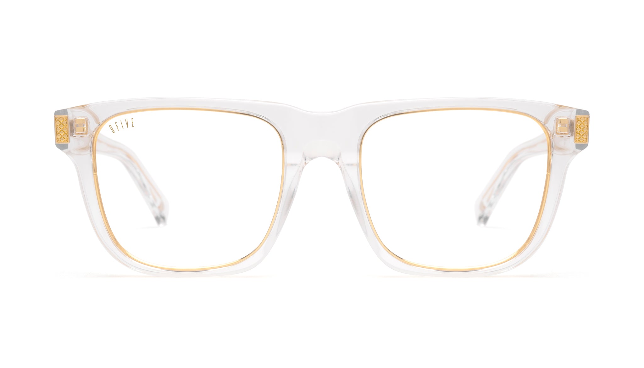 9FIVE Ocean Crystal & 24K Gold Clear Lens Glasses