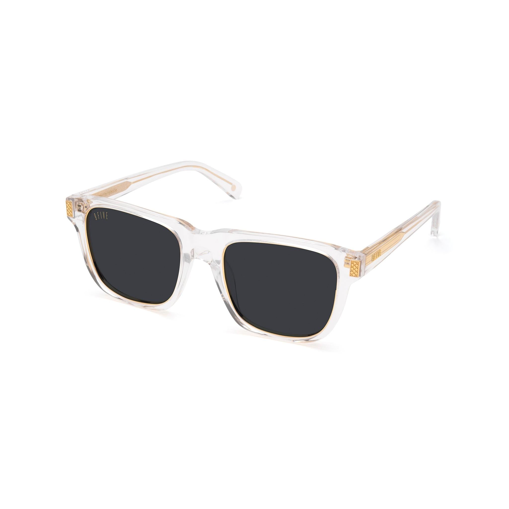 9FIVE Ocean Crystal & 24K Gold Black Sunglasses — side [g:black s:all o:2]
